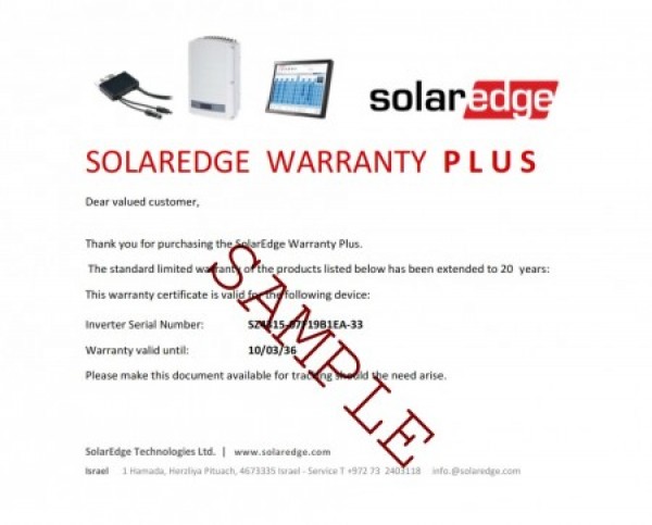 Solaredge Warranty Extension 3phase 15 25kw 20 Years Solaredge Warranty Extension Europe Solarshop Com