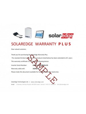 SolarEdge Warranty Extension 1phase ˂ 4kW 25 years