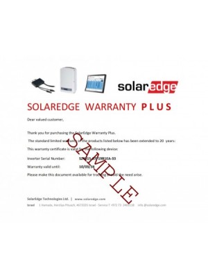 SolarEdge Warranty Extension 3phase ˂ 15kW 20 years
